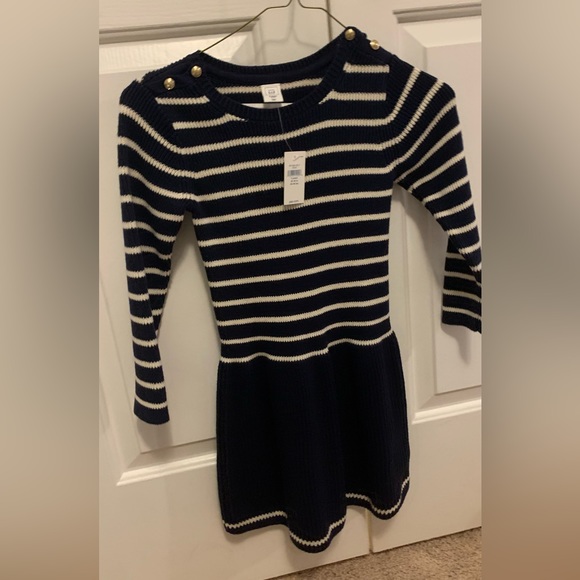Baby Gap Navy and Cream Striped Dress - Picture 4 of 5